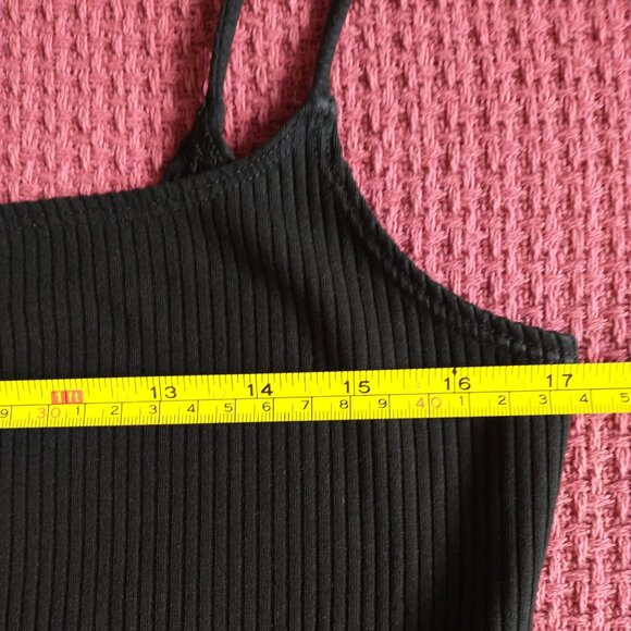 Reformation Jeanette Ribbed Knit Cami Mini Dress in Black - Picture 8 of 13